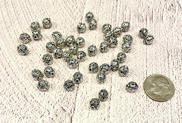 6mm Antique Silver Spacer Beads (50 Pack) | Bulk Beads