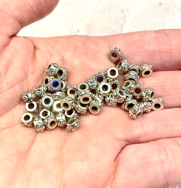 3mm Antique Silver Prong Spacer Beads (100 Pack) | Bulk