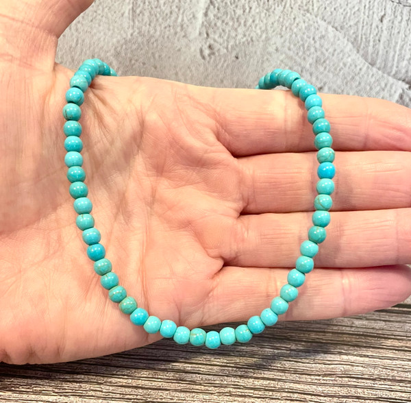5mm Turquoise Beaded Choker | Adjustable Layering Necklace
