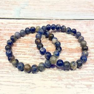 Natural 8mm Lapis Lazuli Beaded Bracelet – Stone of Wisdom & Truth