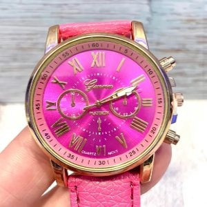 Geneva Women's 40mm Hot Pink Casual Watch | Just Ship It Shop