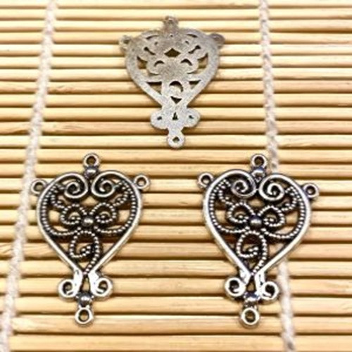 Antique Silver Teardrop Connector Pack (8pc) | Just Ship It Shop