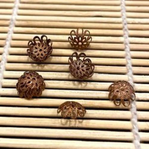 8mm Copper Flower Filigree Bead Caps (30 Pack) | Just Ship It Shop