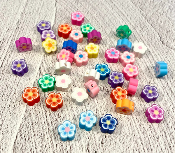 Bright Polymer Clay Flower Beads (25 Pack) | Just Ship It Shop