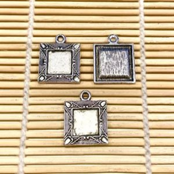 Square Cabochon Frame Base 20-Pack (22x18mm) | Jewelry Findings