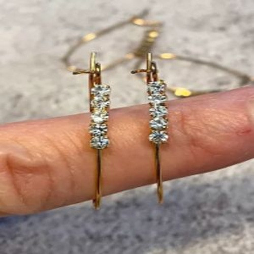 Kidney Ear Wires 35mm | Gold Plated CZ Accent Earring Hooks (20 Pack)