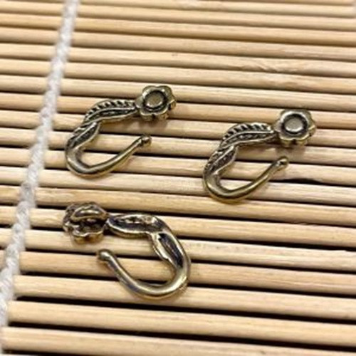 Antique Gold Flower Clasp (19x10mm, 5 Pack) | Just Ship It Shop