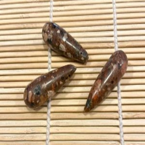 Brecciated Jasper Stone Teardrop Beads (Pack of 3)