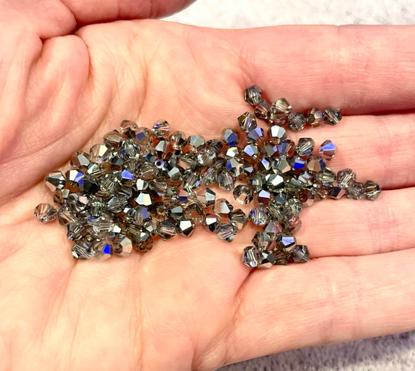 Vintage Swarovski Crystals 5301 Bicone Beads, 4mm, Non-AB (Pack of 100)