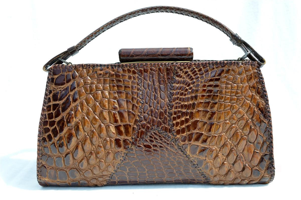 Stunning 1930's-40's Hornback CROCODILE Skin Purse - Vintage Skins