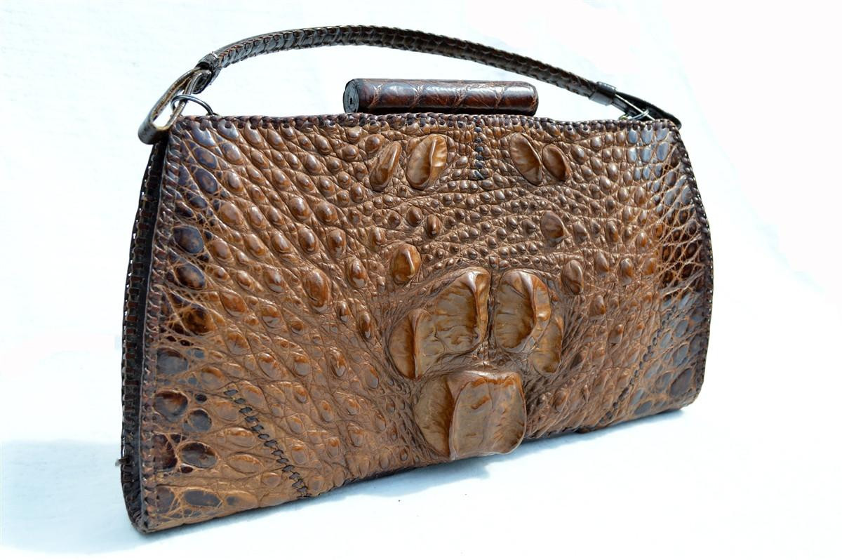 Stunning 1930's-40's Hornback CROCODILE Skin Purse - Vintage Skins