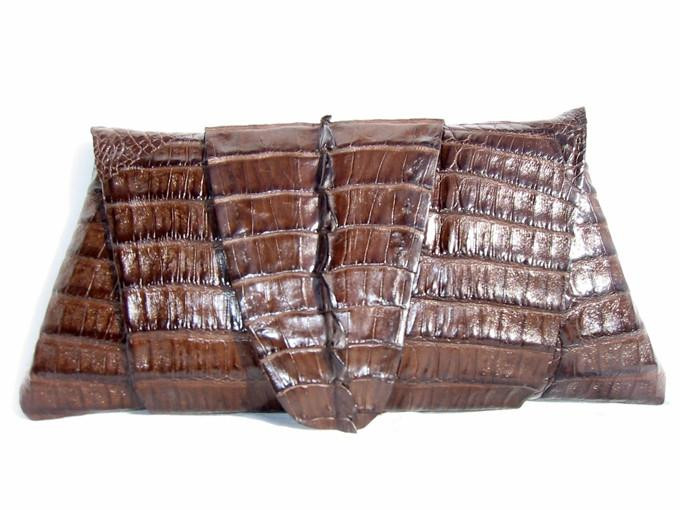 New! ROCKSTAR Tobacco Hornback CROCODILE TAIL Wrap CLUTCH