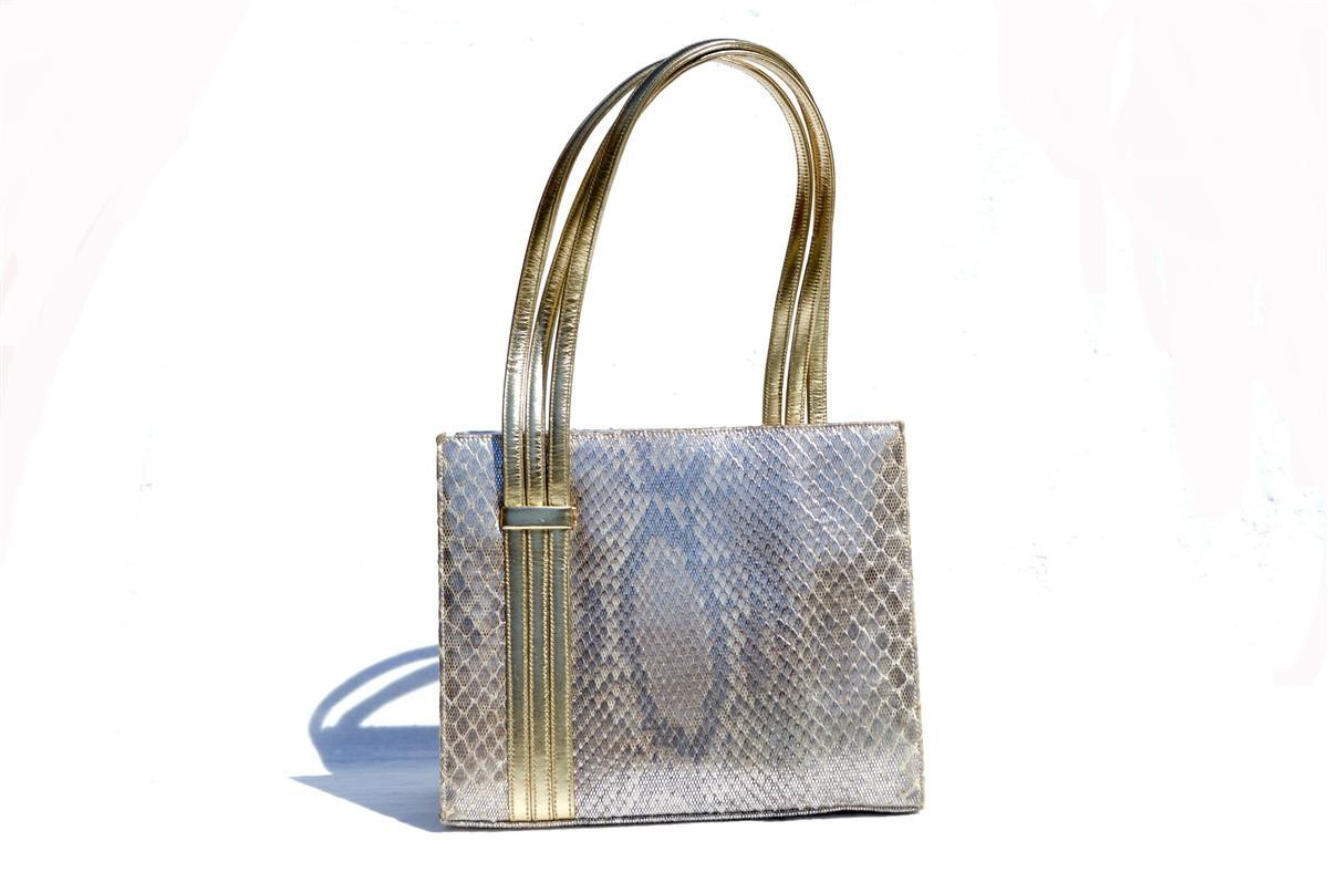 MARTIN VAN SCHAAK 1960's-70's Matte Metallic GOLD Python Snake