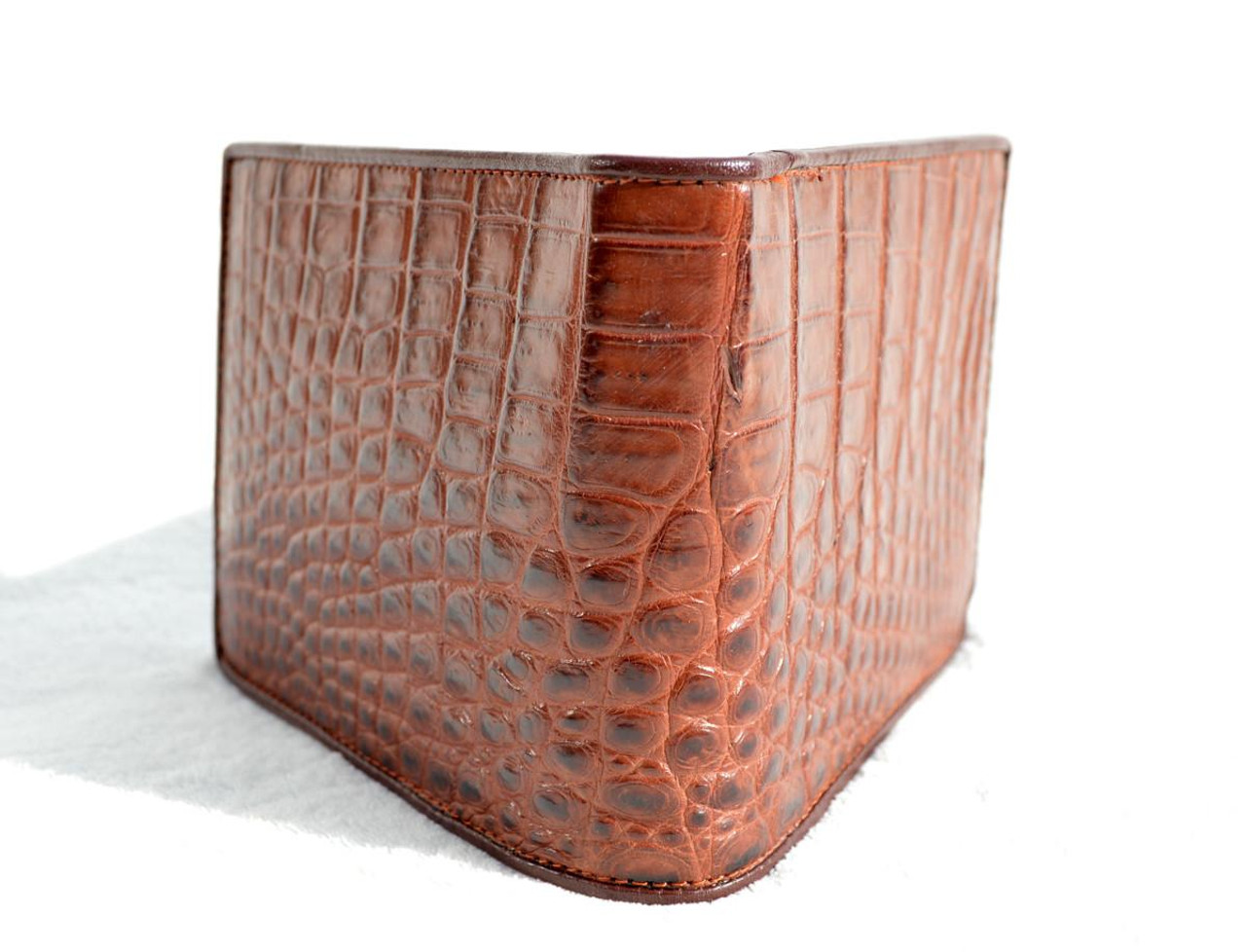 New! Men's 1990's-2000's Cognac Brown Crocodile Flank Skin New! Men's 1990's-2000's Cognac Brown Crocodile Flank Skin