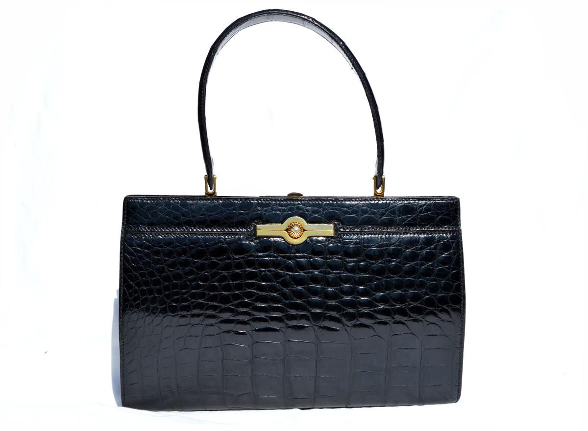 国内入手困難 コニャック e pierce de saint-jacques Classic 1950s-60's Jet Black SAKS FIFTH AVENUE Alligator Skin