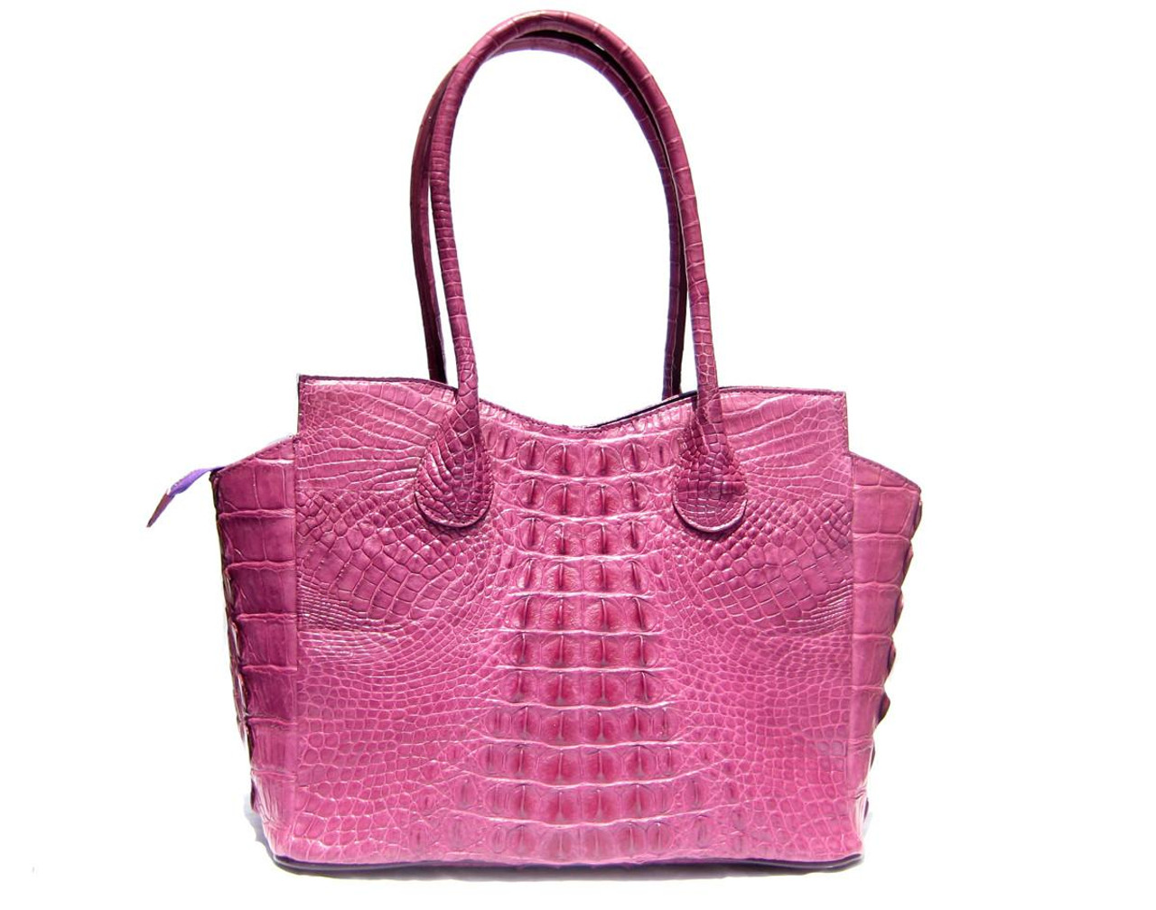 Huge Early 2000's 16 x 11 ROSE PINK Hornback Crocodile Skin