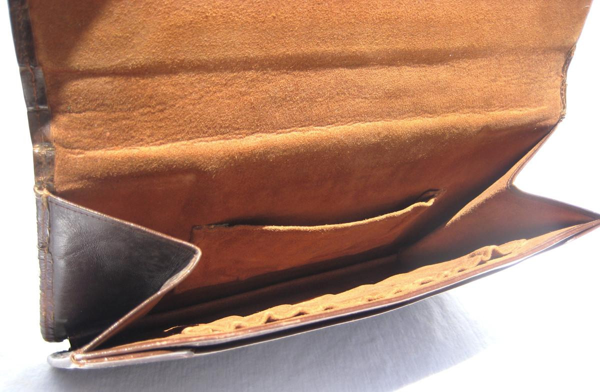 Super Unisex Rich Chocolate Brown 1960's Hornback ALLIGATOR Skin