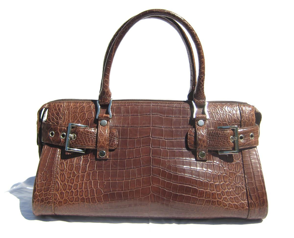 バッグ 00s archive crocodile leather hand bag Large Early 2000's RED Crocodile Belly Skin Handbag SATCHEL