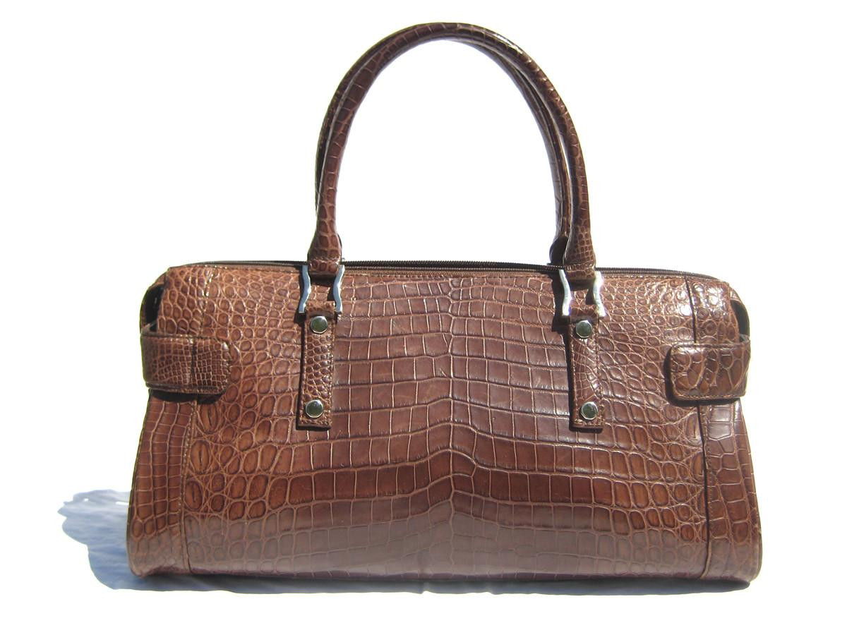 Gorgeous Early 2000's Chocolate Brown CROCODILE Belly Skin