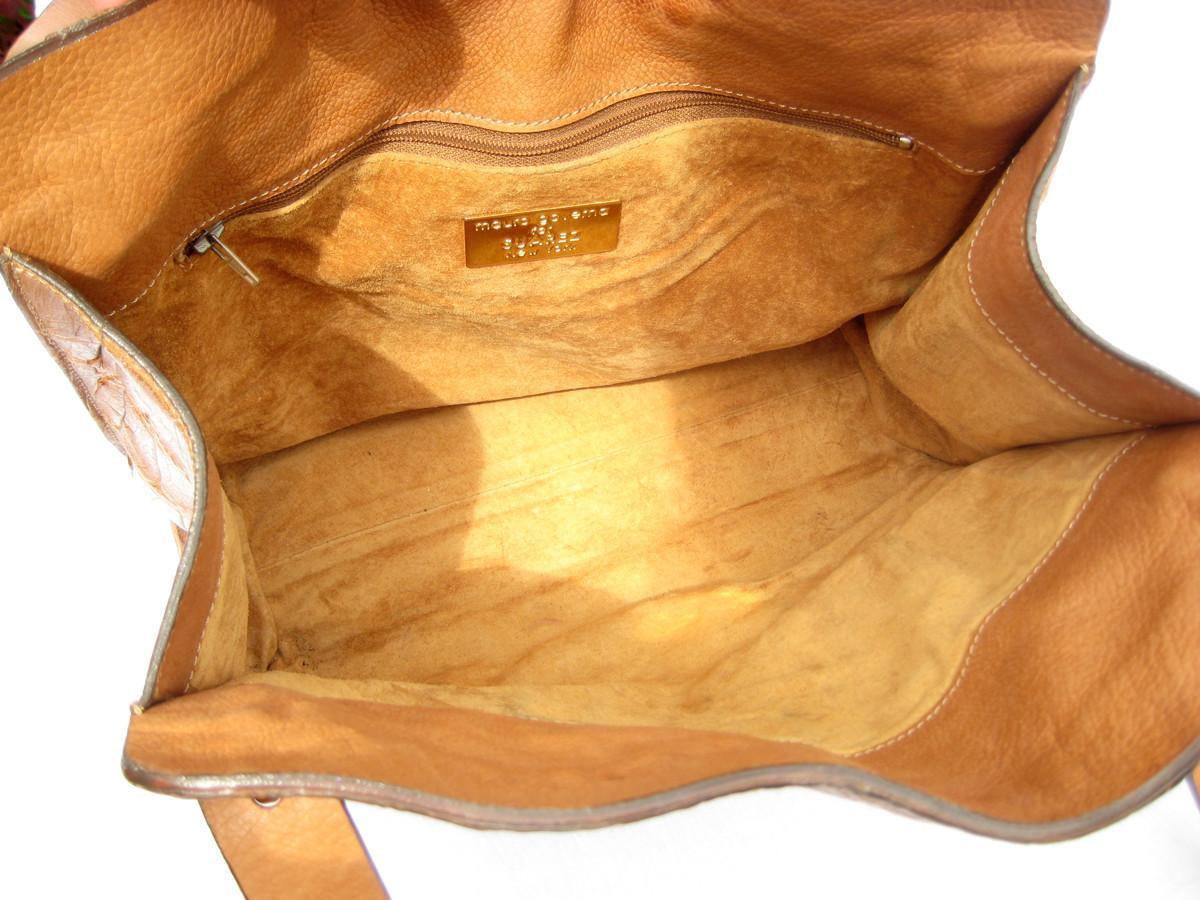 Early 2000's Matte BUTTERSCOTCH Crocodile Belly Skin Shoulder Bag