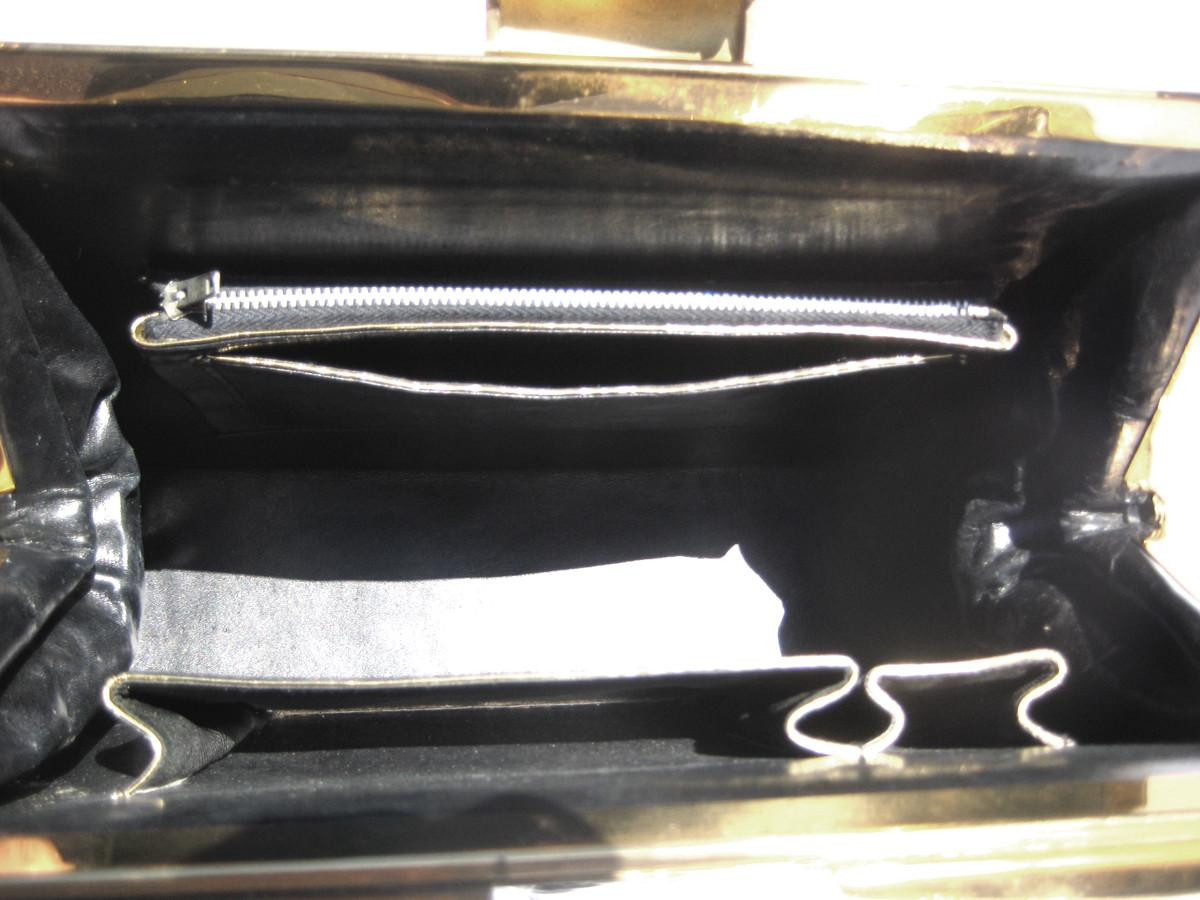 German Jet BLACK 1950's-60's Hornback CROCODILE Skin Handbag