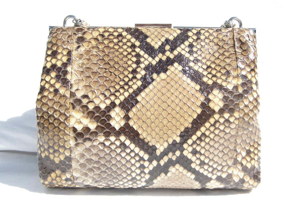 Early 2000's PYTHON Snake Skin Handbag - KOTUR - Vintage Skins