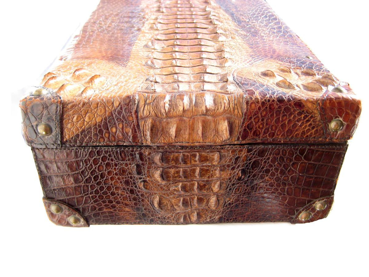 STUNNING 1930's-40's Antique HORNBACK ALLIGATOR Skin Travel Case