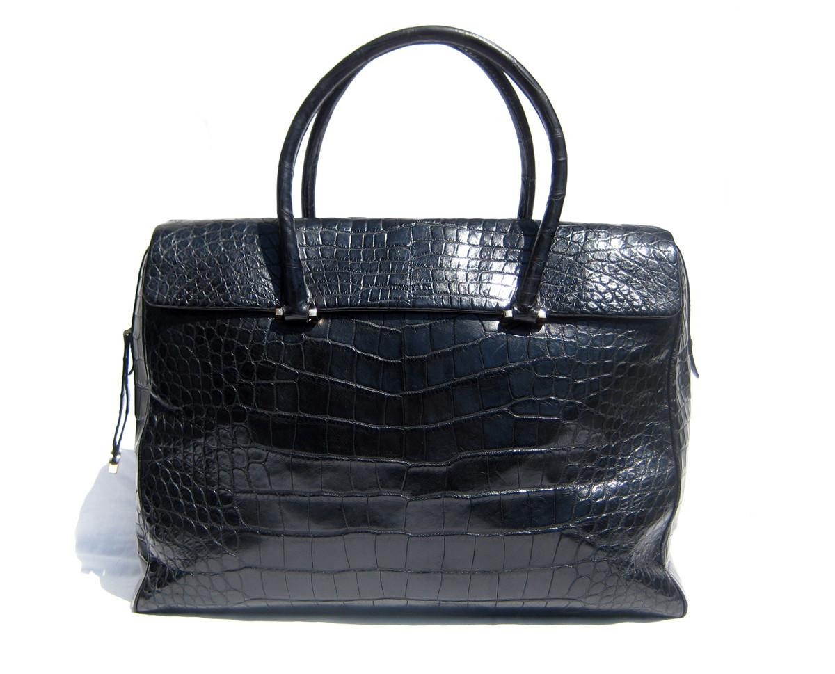 GIANT 17 x 11 TIFFANY & Co. ALLIGATOR Belly Skin Handbag Satchel