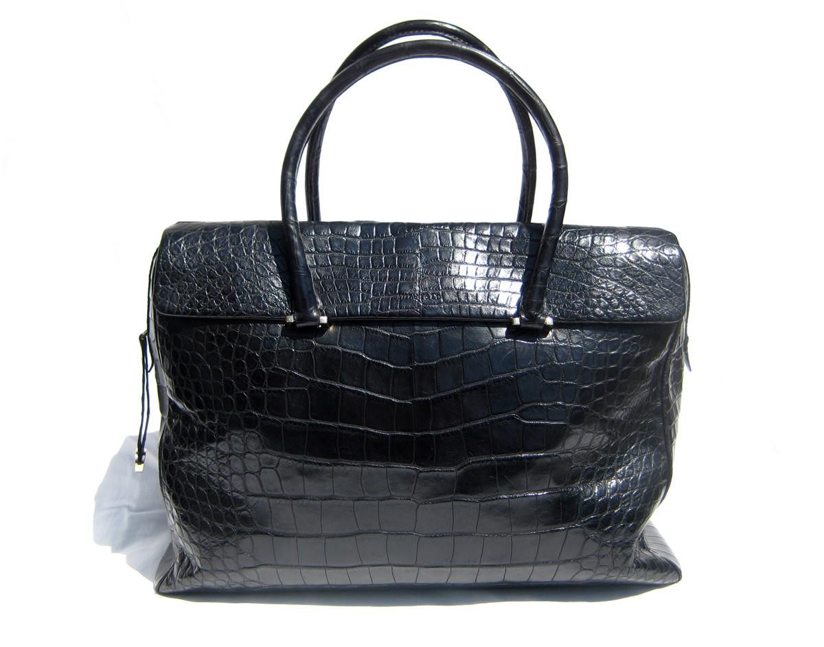 GIANT 17 x 11 TIFFANY & Co. ALLIGATOR Belly Skin Handbag Satchel