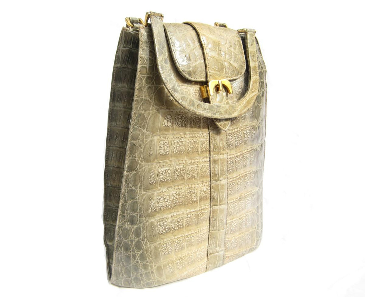 バッグ 00s archive crocodile enamel hand bag huge-early-2000s-16-x-11-rose-