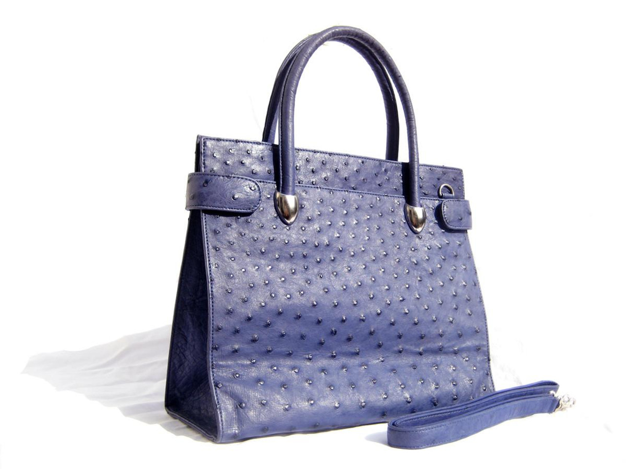 PURPLE Early 2000's OSTRICH Skin Handbag Shoulder Bag