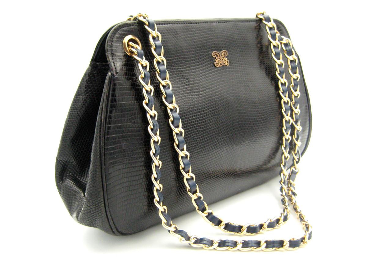Beautiful Dark Navy Blue Iconic GERMAINE GUERIN Lizard Skin 