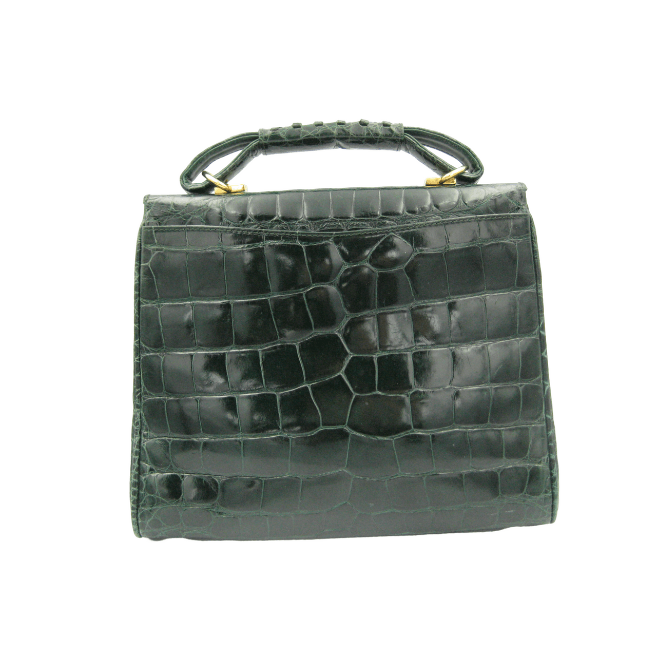 XL 1990's-2000's GREEN ALLIGATOR Belly Skin Shoulder Bag SATCHEL