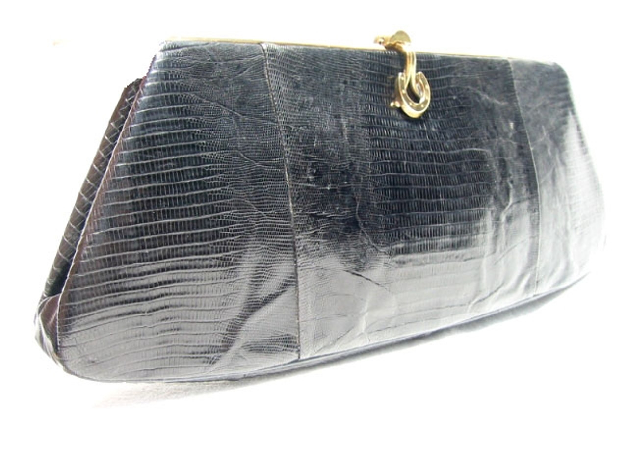 Vintage Black Leather Jeweled Clutch Purse By Ashneil – Quirky Finds