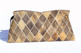  Lovely 1960's-70's  PATCHWORK Monitor RING Lizard CLUTCH Bag - Lucite! 