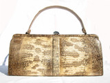  Rare 1950's-60's RING Lizard Skin Handbag - PALIZZIO 