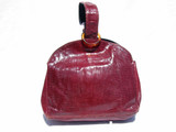  Gorgeous RED 1950's-60's Lizard Skin Wristlet Handbag w/LUCITE! 