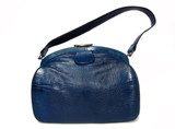  Peacock BLUE 1950's-60's LIZARD Skin Handbag - LESCO 