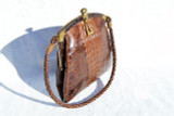 Early 1900's Petite EDWARDIAN Hornback ALLIGATOR Handbag