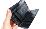  Gorgeous Ladies 1950's-60's JET BLACK Crocodile Belly Skin Wallet w/Change Purse 
