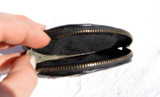  Large 1960's GENUINE ZEBRA HIDE FUR Zippered Change Purse 