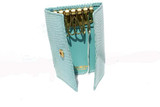  New! Tiffany BLUE 1970's Lizard Skin KEY CASE Valet - Saks Fifth Avenue - Tags! 