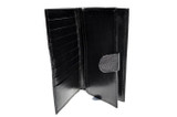  New! 2000's Ladies BLACK Lizard Skin Checkbook Wallet 