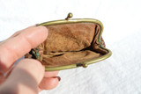  1940's-50's Chocolate Brown Alligator Skin Change Purse G1A-232 