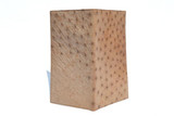  Unisex 1970's-80's Tan Ostrich Skin Long Checkbook Pocket Billfold Wallet - GUCCI 