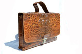  1940's-50's Cognac Men's Hornback CROCODILE Skin Briefcase Bag Satchel 