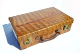  1930's-40's Antique ALLIGATOR Skin Travel Case Briefcase Luggage 