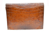  XL 15 x 11 1950's-60's Cognac ALLIGATOR Belly Skin PORTFOLIO Folder Business Case 