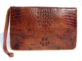  1950's-60's HORNBACK CROCODILE Skin Zippered European PORTFOLIO Case 