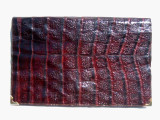  Unisex MERLOT 1990's CROCODILE SKIN Organizer WALLET Case 